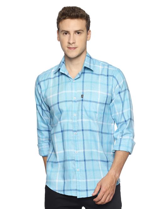 light blue checkered casual shirt - 16527500 - Standard Image - 1
