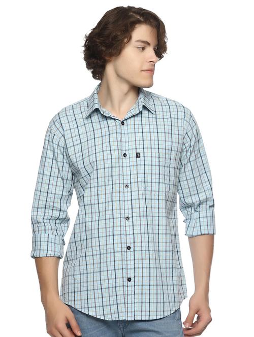 blue checkered casual shirt - 16527506 - Standard Image - 1
