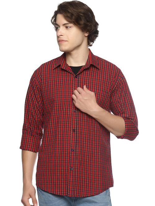 red checkered casual shirt - 16527514 - Standard Image - 1