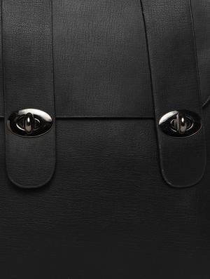 black leatherette (pu) fashion backpack - 16527578 - Standard Image - 4