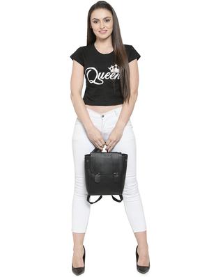 black leatherette (pu) fashion backpack - 16527578 - Standard Image - 6