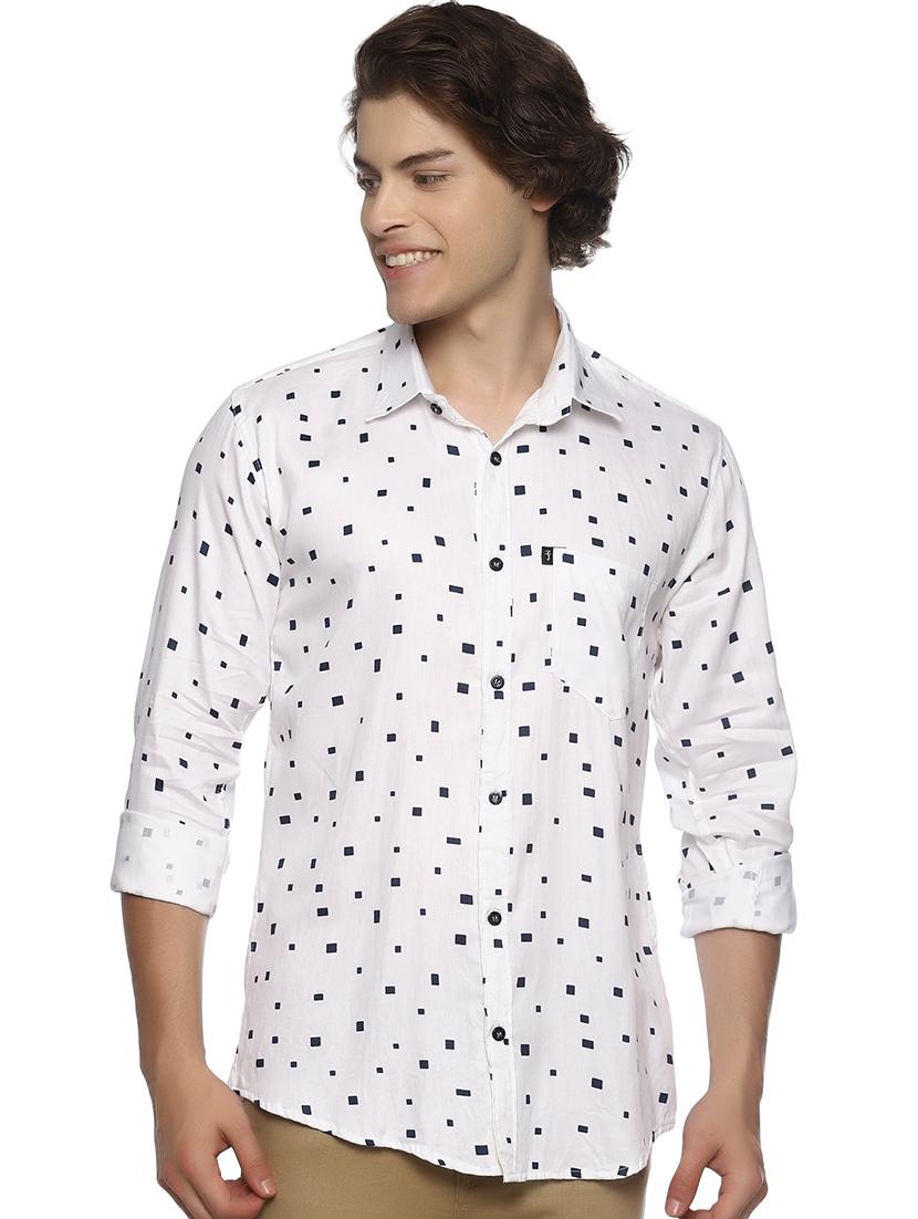 white printed casual shirt - 16527658 - Zoom Image - 1