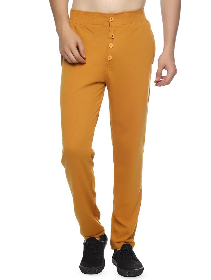 mustard solid full length track pant - 16527694 - Zoom Image - 1