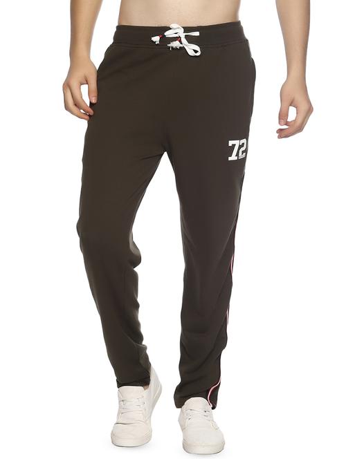 olive green side striped full length track pant - 16527699 - Standard Image - 1