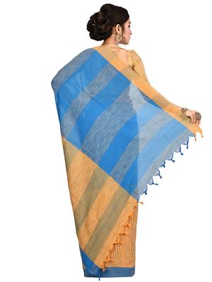 bordered tant saree - 16528268 - Standard Image - 2