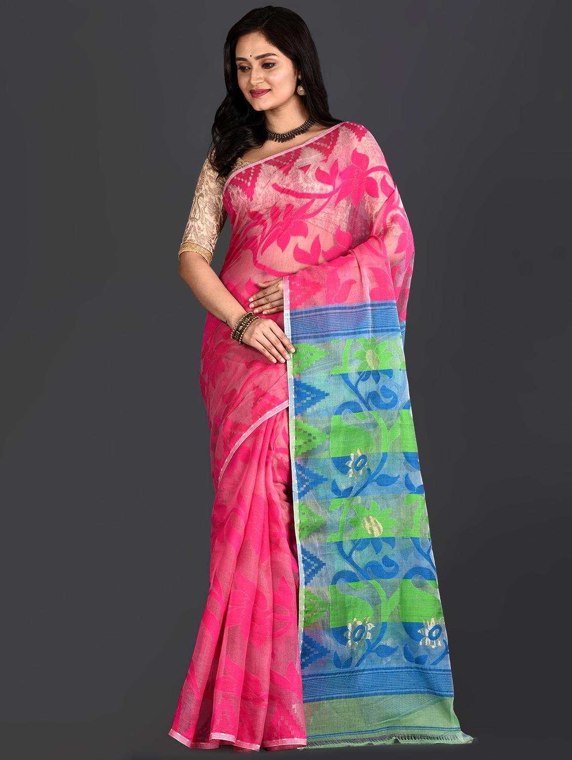 floral jamdani saree - 16528349 - Zoom Image - 1