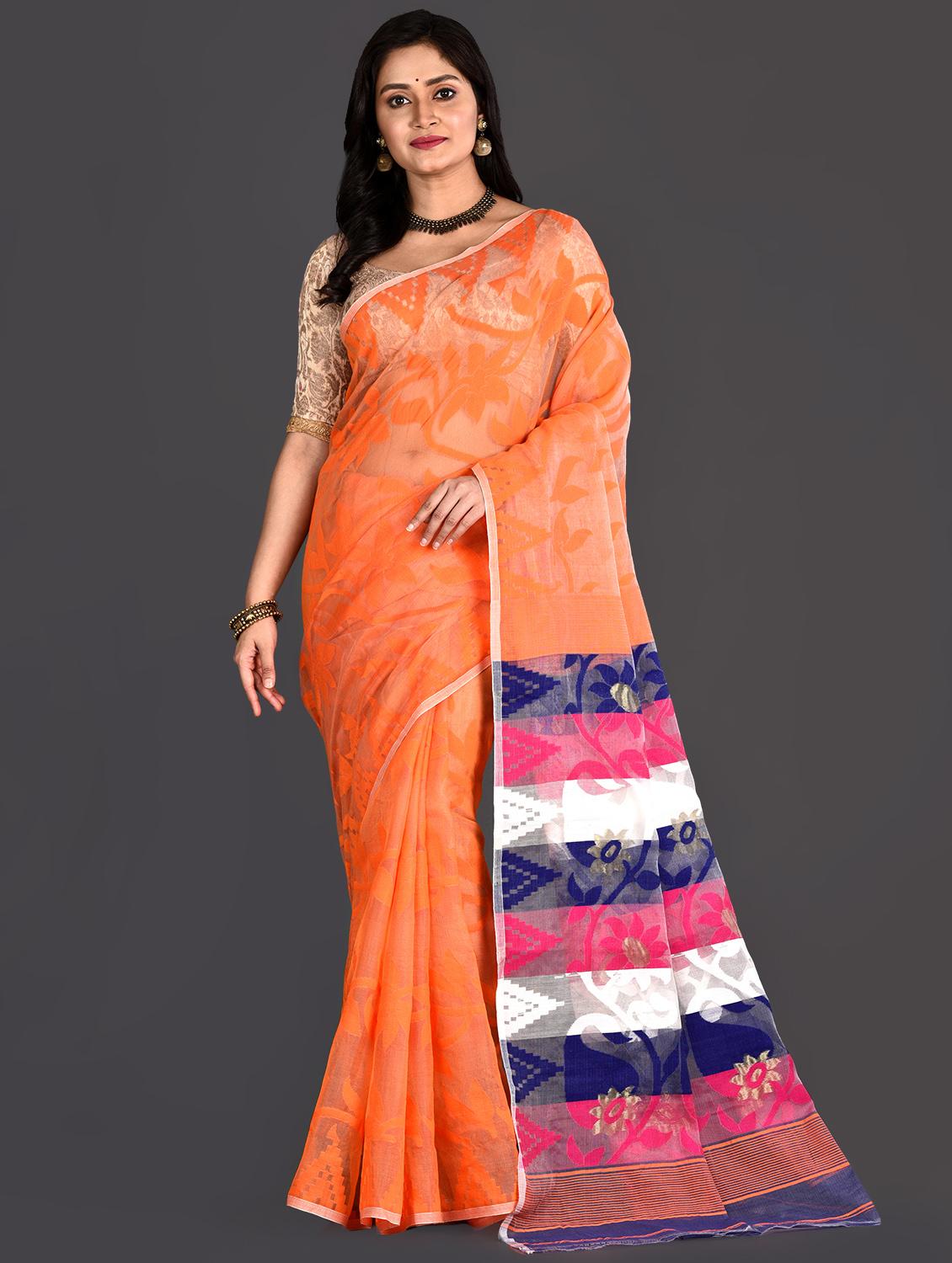 floral jamdani saree - 16528350 - Zoom Image - 1