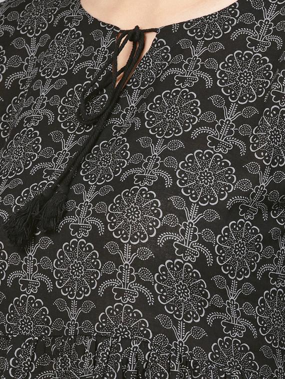 black cotton aline dress - 16528669 - Zoom Image - 4