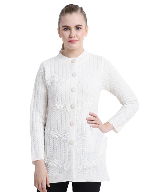 mandarin neck woven cardigan - 16528719 - Very Small Image - 1