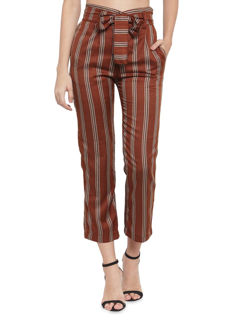 tie knot striped flat front trouser - 16528754 - Zoom Image - 1