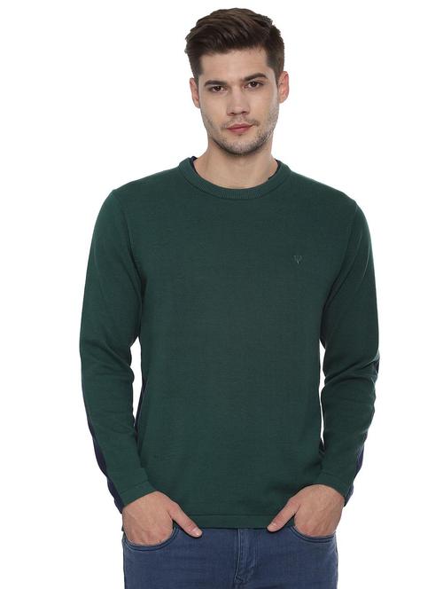 green solid pullover - 16529171 - Standard Image - 1