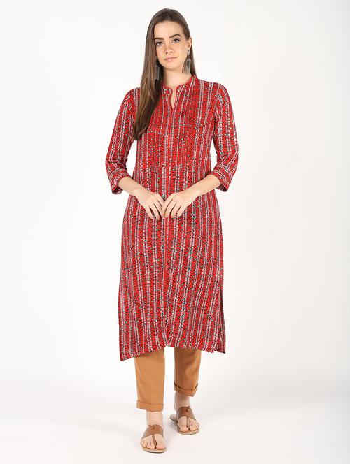 printed straight kurta - 16529643 - Standard Image - 1