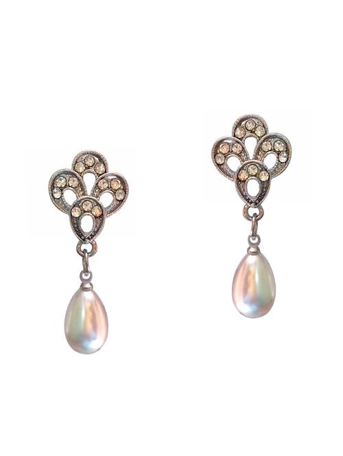 beige metal studs earring - 16529646 - Standard Image - 1