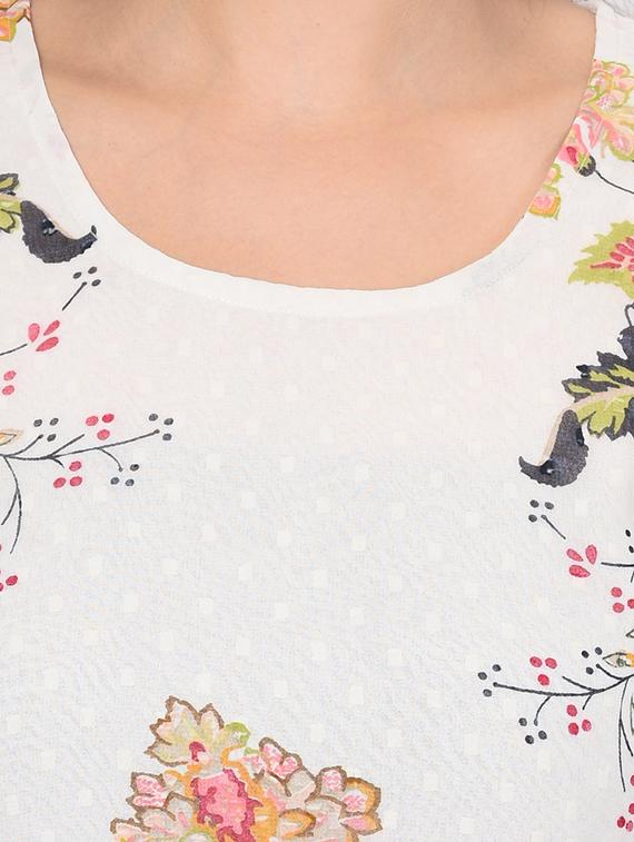 floral printed a-line kurta - 16530012 - Zoom Image - 4
