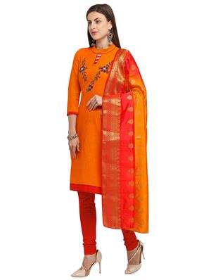 embellished churidaar unstitched suit - 16530451 - Standard Image - 2
