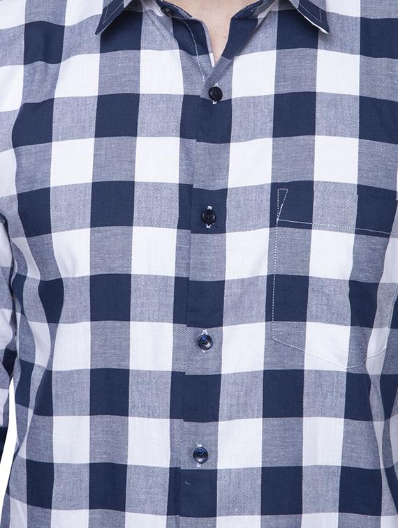 blue checkered formal shirt - 16530851 - Zoom Image - 5