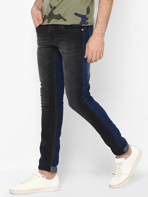 multi color block washed denim jeans - 16531224 - Standard Image - 1