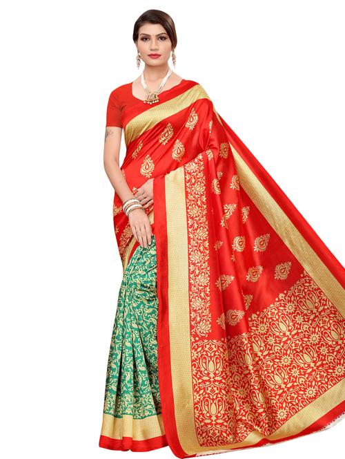 half & half bhagalpuri saree with blouse - 16531791 - Standard Image - 1