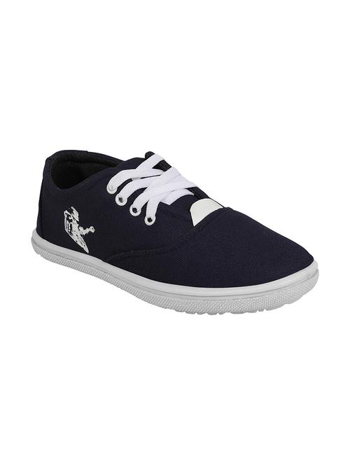 kzaara navy blue canvas lace up sneakers - 16532485 - Standard Image - 1