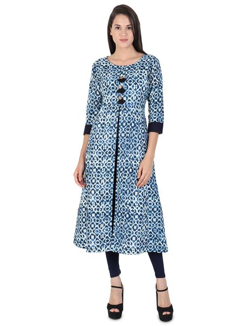 printed a-line kurta - 16532734 - Standard Image - 1