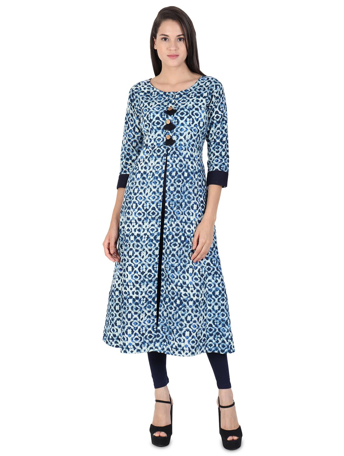 printed a-line kurta - 16532734 - Zoom Image - 1