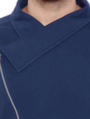 navy blue solid asymmetric t-shirt - 16533956 - Standard Image - 5