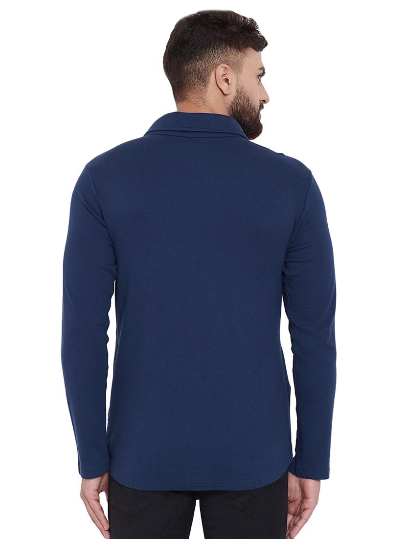 navy blue solid asymmetric t-shirt - 16533956 - Zoom Image - 3