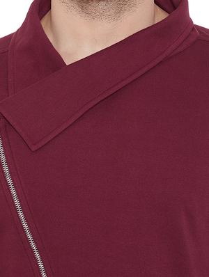 maroon solid asymmetric t-shirt - 16533959 - Standard Image - 5