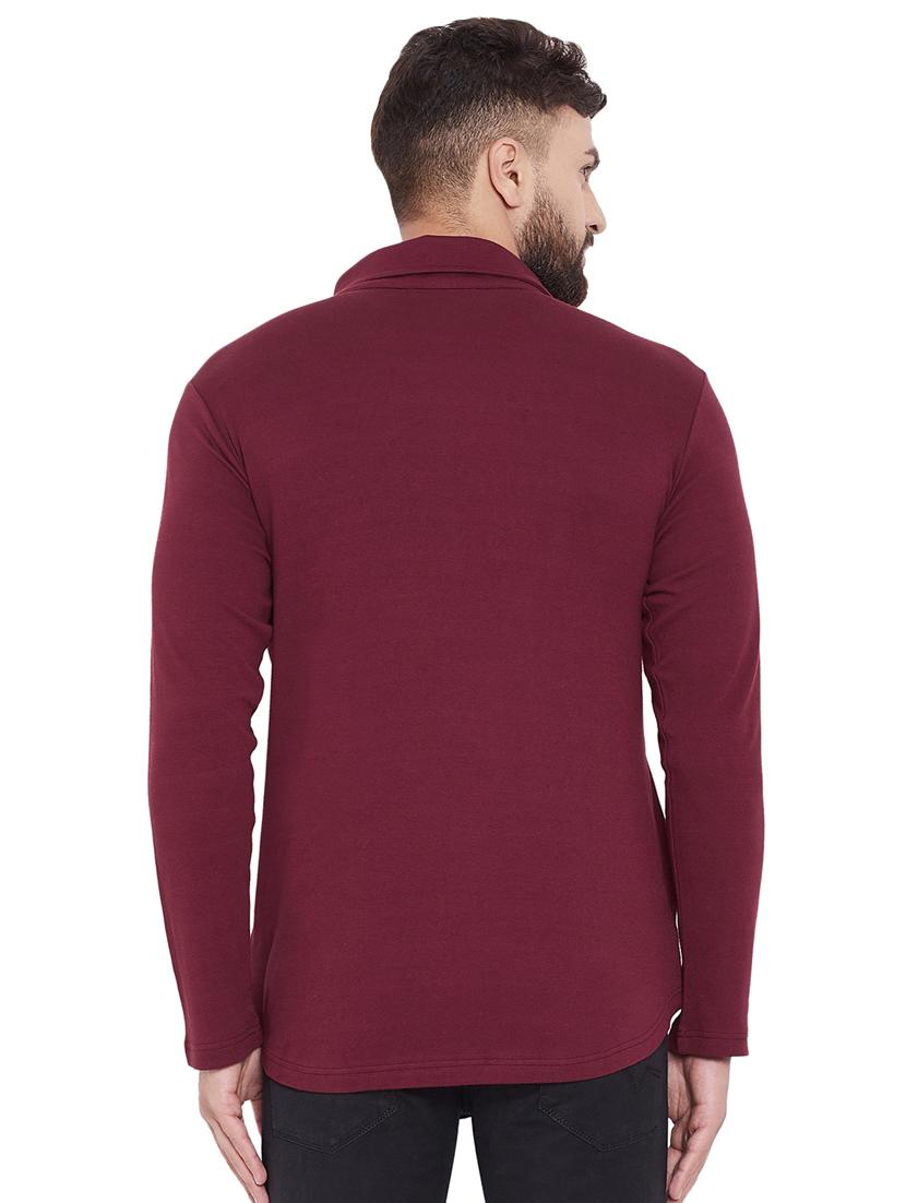 maroon solid asymmetric t-shirt - 16533959 - Zoom Image - 3