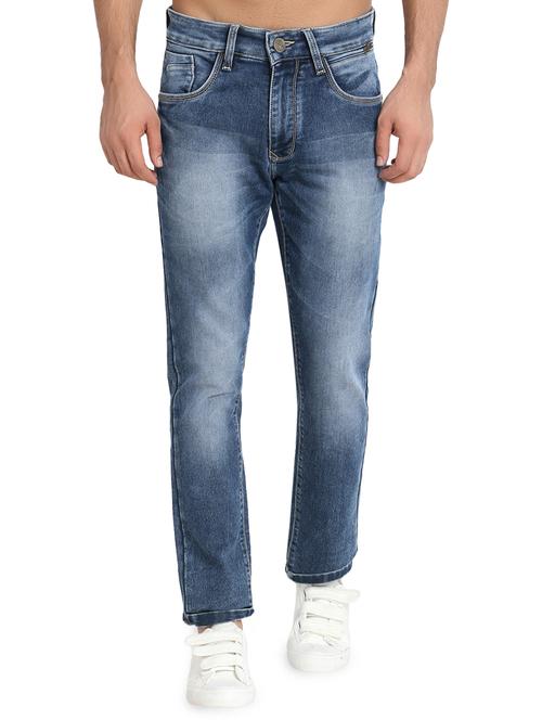 blue cotton blend washed jeans - 16533988 - Standard Image - 1
