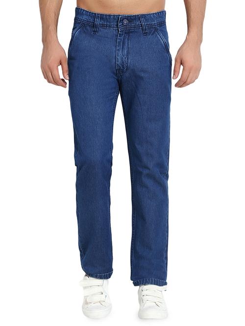 blue solid plain jeans - 16534007 - Standard Image - 1
