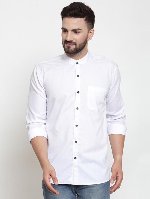 white solid casual shirt - 16534062 - Standard Image - 1