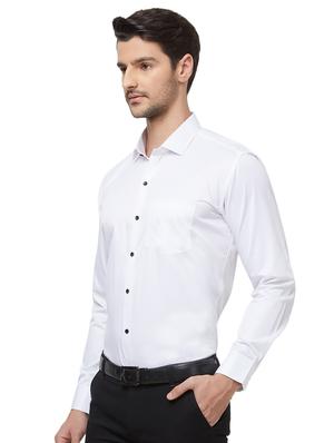 white solid formal shirt - 16534102 - Standard Image - 2