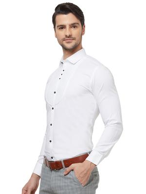 white solid formal shirt - 16534103 - Standard Image - 2