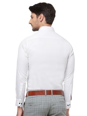white solid formal shirt - 16534103 - Standard Image - 3