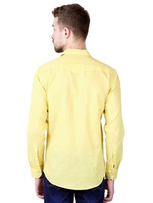 yellow linen casual shirt - 16534200 - Standard Image - 3