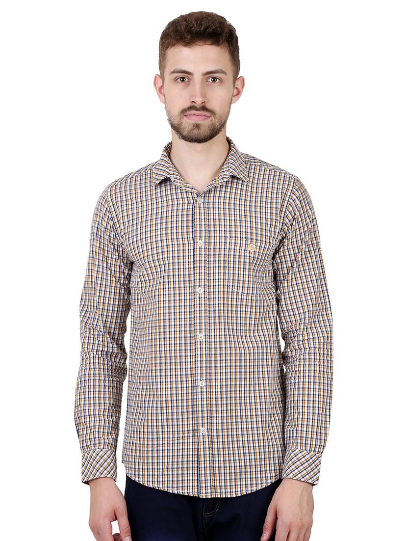 yellow checkered casual shirt - 16534216 - Zoom Image - 1