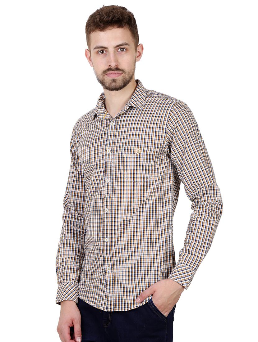 yellow checkered casual shirt - 16534216 - Zoom Image - 2