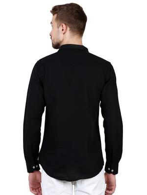 black solid casual shirt - 16534228 - Standard Image - 3