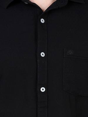 black solid casual shirt - 16534228 - Standard Image - 4
