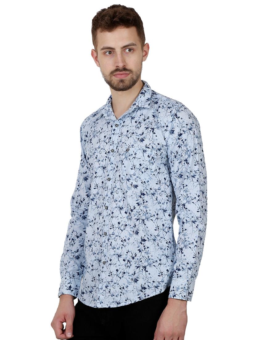 blue printed casual shirt - 16534231 - Zoom Image - 2
