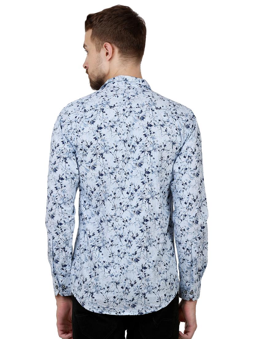 blue printed casual shirt - 16534231 - Zoom Image - 3