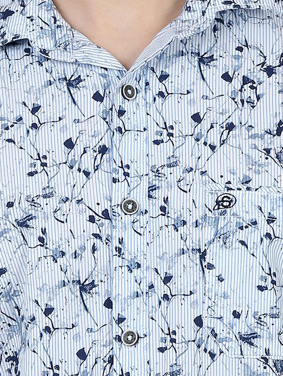 blue printed casual shirt - 16534231 - Zoom Image - 4