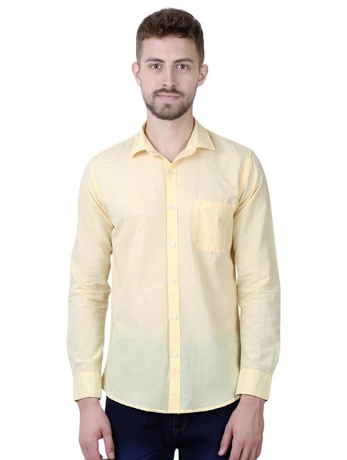 yellow solid casual shirt - 16534243 - Standard Image - 1