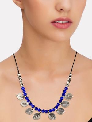 blue metal short necklace - 16534612 - Standard Image - 3