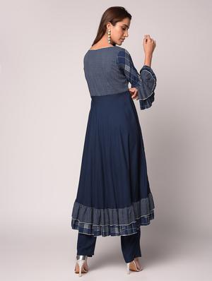 bell sleeved flared kurta - 16534686 - Standard Image - 3