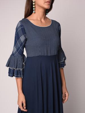 bell sleeved flared kurta - 16534686 - Standard Image - 4