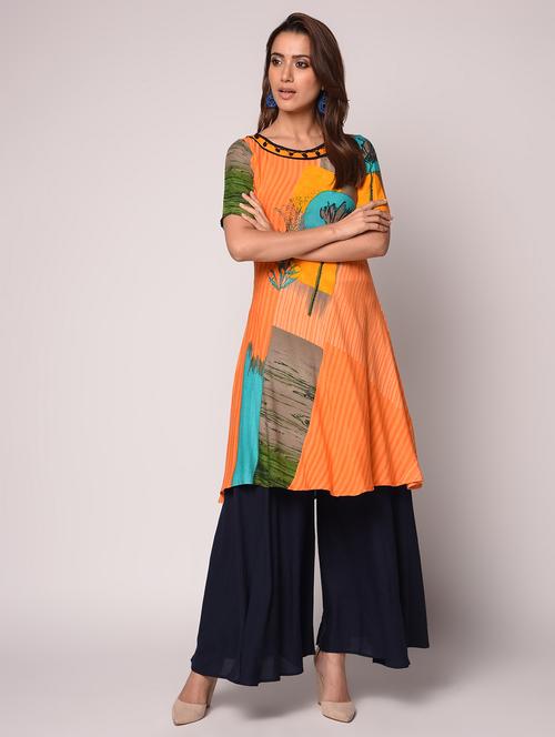 printed flared kurta - 16534689 - Standard Image - 1