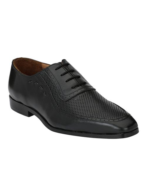 missali shoes black leather lace-up oxfords - 16535722 - Standard Image - 1
