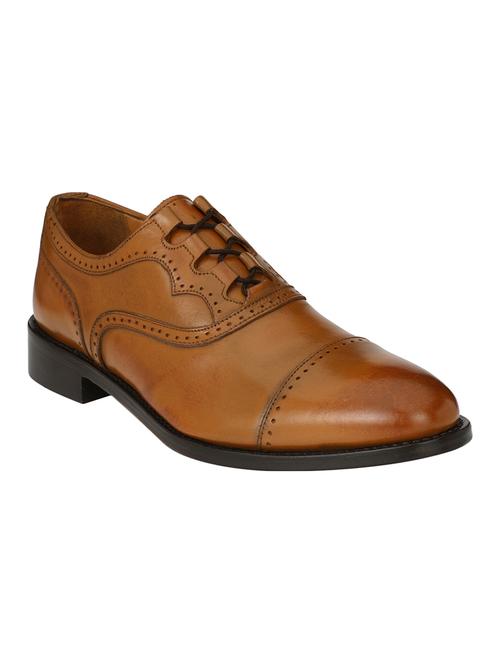 missali shoes tan leather lace-up oxfords - 16535740 - Standard Image - 1